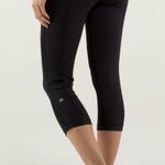 Lululemon Race With Grace Crop Black/Mini Hyper Stripe Blue Leggings Size 4 Photo 1