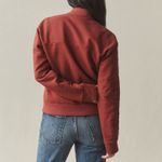 American Giant Women's Fleece Bomber Jacket Size S Made in USA Red Photo 6