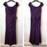 XScape  Off The Shoulder Ruched Crepe Gown Mulberry Purple‎ 8 Photo 3