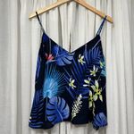 CARAMELA Camisole Tropical Print Navy MultiColored Top Size Chart s/m Photo 3