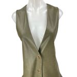 ZARA NEW Green Faux Leather Vegan Sleeveless Ruffle Blazer Mini Dress Size S Photo 2