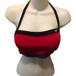 Nike Swim Bandeau Top Sz. 10 Built in Bra Red Navy Swoosh Logo Summer Pool Beach Photo 6