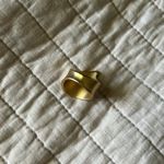 Anthropologie Gold tone boho 6.5 minimalist chic cool artsy lightweight fairy smooth ring​​ Photo 4