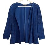 Peter Nygard blue lasercut open front blazer large Photo 7