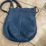 B. Makowsky Blue pebbled Leather Crossbody Bag Buckle Detail Designer Purse Photo 5