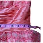 Jovani  Strapless A-Line Peach Ruffled Lace Designer Women’s Mermaid Mini Dress 2 Photo 6