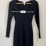 Leith Women’s Scoop Neck Long Sleeve Side Slit Midi Dress Black NWT Photo 8