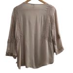 Kut From The Kloth 🔵 SALE 3/$25  BOHO BEIGE TASSEL RAYON TUNIC BLOUSE TOP M Photo 2