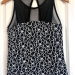 Maeve Anthropologie Womens Illusion Top Black Motif Medium Photo 0