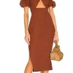 Yaura Toni Off The Shoulder Cut Out Midi Dress Size UK 10 US 6 Brown Photo 0