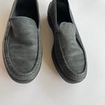 TOD'S DARK GRAY LEATHER SLIP ON LOAFERS WOMENS SIZE 37.5 Photo 1