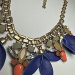 Stella & Dot Melia Blue Petal Rhinestone Multi Color Statement Bib Necklace Photo 3