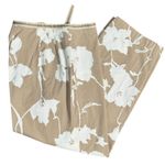 Ann Taylor Loft Womens 8P Beige White Floral Print Cropped Pants 100% Cotton Photo 0