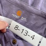 Carhartt  Shirt Womens Small Purple Button Down Roll Tab‎ Sleeve Top Casual Photo 2