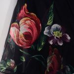 Vintage 1970s Black Floral Sheered 2 Piece Tiered Ruffled Dress Size S/M Photo 9