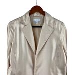 Susan Graver XS Womens Blazer Jacket Satin Look Polyester Beige Photo 2