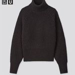 Uniqlo NWOT  u women u low gauge turtleneck xs black sweater knit rare Photo 0