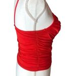 Just Polly Red Ruched Mesh Underwire Bustier Tank Top Photo 45