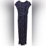 Vince Camuto NWT Women’s Petite Medium Navy Multi Printed Twist-Front Jumpsuit Photo 1