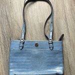 Anne Klein Blue Crocodile-Embossed Tote Bag Photo 0
