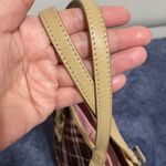 Burberry Blue Label Plaid Tote Bag with Tan Handles Photo 9