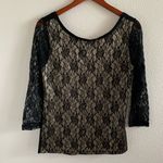 August Silk NWT Lace Champagne Top Romantic Boho Neutral Medium Photo 0