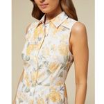 Rachel Parcell NEW  Sleeveless Floral Midi Shirt Dress Ivory Yellow Photo 6