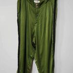 Anthropologie Diandra Green Satin Pleated Joggers Size 16. B-3 Photo 6