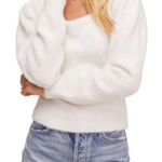 ASTR NWT Super Soft Ivory White Crop Sweater Photo 0