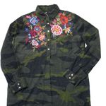 Johnny Was NWT Margot Collared Tunic in Forest Camouflage Camo Corduroy Dress S Photo 2