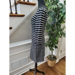 Old Navy  Women's Black & White Cotton Long Sleeve Boat Neck Knee Length Dress S Photo 5