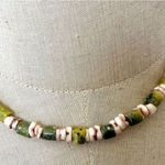 Vintage Green Jade Native Pueblo Tribe Ethnic Necklace Photo 0