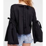 Free People Bell Sleeve Tie Back Pinko Top Photo 4