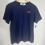 play comme des garcons navy blue t shirt woman's L Size L Photo 0