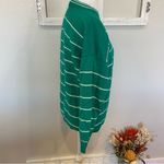 Vintage Kate Collins Green & White Striped Sweater with Crest Logo Size L Photo 1