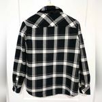 Orvis  Black and White Plaid Button Down Shirt Lined Jacket size Medium Photo 3