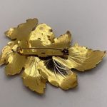 Pretty Metal Enamel Brooch Pin Leaves Autumn Fall Leaf Photo 3
