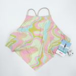 Roxy  Bikini Top Size Medium Tropics Hype Crop Top NWT Pastel Swirl Swim Beach Photo 2