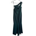 XScape Lucy Long Scuba 14 Green Crepe One Shoulder Dress Photo 1