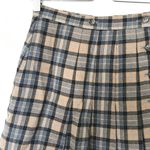 Moschino VTG jeans 26 Y2K plaid pleated Academia wool brown skirt Photo 5