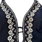 Kona Sol NWT,  Crochet Trim Plunge One Piece Swimsuit (Navy/White), Sz XL Photo 7