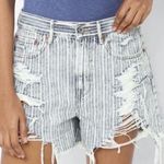 American Eagle  Outfitters Striped Denim 90s Boyfriend Shorts, Sz 8 Photo 0