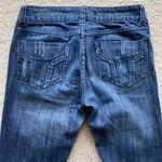 Miley Cyrus Authentic Y2K Max Azaria Size 5 dark wash distressed midrise straight jeans Photo 4