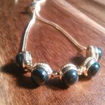 Black Onyx 18K Yellow Gold Plated Brass Boho Bracelet Photo 6