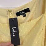 Lulus  Women’s Bimini Light Yellow Swiss Dot Tie-Strap Midi Dress Size XL NWT Photo 4