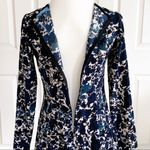 Simply Vera Wang Dress Blue Tan Floral A Line Long Sleeve Fit & Flare Size XS Photo 5