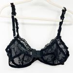 La Perla Vintage Lingerie Whimsigoth Sheer Lace Underwire Bra Size 36C Black Photo 8