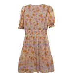 Taylor Orange and Purple Floral Midi Dress Size 8 Photo 2
