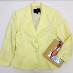 Banana Republic  Citron Yellow Linen and Cotton Mix Blazer Photo 0