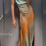 ZARA  TIE DYE PRINT SATIN MIDI DRESS Medium Photo 0